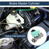Light green and silver brake master cylinder with black cap installed in engine bay for toyota rav4 1994-2000