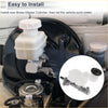 White plastic brake master cylinder with silver metal body and black fittings for 2001-2002 toyota rav4