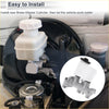 White plastic reservoir mounted on silver metal brake master cylinder for toyota sequoia 2001-2007
