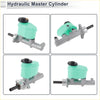 Brake master cylinder with teal plastic reservoir silver metal housing and black cap for Toyota Tundra 2000-2006