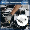 Gray metallic hydraulic brake master cylinder with translucent white reservoir and black cap for toyota vios 2002-2013