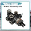 Black cast iron brake proportioning valve with machined metal ports and threaded connection for toyota tacoma 1995-2004