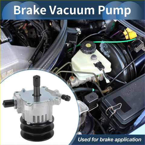 Silver metallic brake vacuum pump with black rubber belt installed in engine bay for toyota hilux 1993-2001