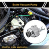 Silver metallic brake vacuum pump with gear and threaded ports for toyota land cruiser 1995-2003 shown in inset circle
