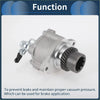 Silver metallic brake vacuum pump with black rubber cap and gear teeth for Toyota Land Cruiser 2002-2010