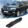 Black plastic front bumper cover trim for toyota highlander 2008-2010 shown from back side with bumper bracket retainer
