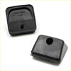 Black rubber bumper gate foot pads with central hole molded rectangular shape for toyota hilux 1983-1988