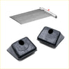 Black rubber bumper gate protectors 2 pcs square tapered shape with central hole for toyota hilux 1983-1988