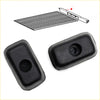 Black rubber door handle covers with central circular indentation from bumper gate rubber set for toyota hilux 1979-1983