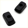 Black rubber bike pedal caps with central hole for bumper gate rubber set on toyota hilux 1979-1983