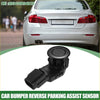 Black plastic bumper reverse parking sensor for Toyota Sequoia 2015-2019 showing back side with circular top and connector housing