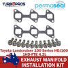 Landcruiser 100 1HD 4.2L Permaseal Exhaust Manifold Titanium Stud&Gasket Kit
