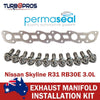 Nissan Skyline R31 3.0L Permaseal Exhaust Manifold Titanium Stud&Gasket Kit