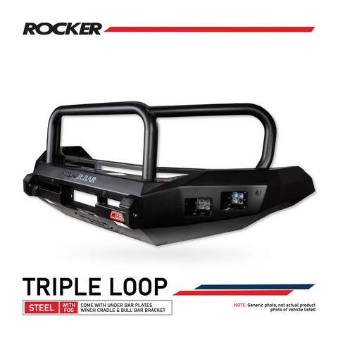 MCC Rocker 078-02SQ Triple Loop Bull Bar - Mitsubishi Triton 2024+
