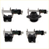 Black rubber cabin mounting bushing with flanged base and central bore for toyota hilux 2004-2015 shown in four views