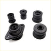 Set of black rubber cabin mounting bushings for toyota hilux 2004-2015 in various shapes and sizes