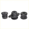 Black rubber cabin mounting bushing set for Toyota Hilux 2004-2015 shown from the back side