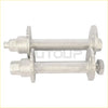 Two silver metal bicycle hub assemblies with hex nuts for cam control arm plate lower arm adjust on sequoia tundra