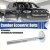 Silver metallic camber adjusting eccentric bolt with threaded shaft and flat head for toyota 4wd ute offroad use