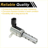 Silver metallic camshaft oil control valve body with black plastic connector and bracket for toyota highlander 2002-2010 back side