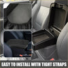 Black fabric and plastic car center console armrest cover for toyota venza 2021-2023 with mesh insert and straps