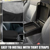 Black plastic car center console armrest cover pad for toyota rav4 2019-2023 with textured mesh and tight straps