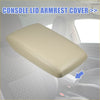 Beige leather car center console lid armrest cover with stitched edges for toyota highlander 2014-2019