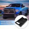 Black plastic car center console organizer armrest tray with compartments and handle cutout for toyota 4wd ute offroad