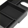 Black plastic car center console organizer with textured compartments and phone cutout for toyota 4wd ute offroad use