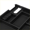 Black plastic car center console organizer with textured compartments and phone cutout for toyota 4wd ute offroad