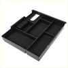 Black plastic car center console organizer with multiple compartments and textured surfaces for toyota 4wd ute offroad
