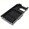 Black plastic car center console organizer with multiple compartments and textured surfaces for toyota 4wd ute offroad
