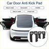 Black floral car door anti kick pad protector installed on white toyota land cruiser 2010-2012 doors