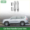 Shiny chrome-finished car door handle cover trim set in silver tone for toyota hiace suvs 2019-2023