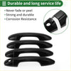 Black glossy plastic car door handle cover trim for Toyota RAV4 2013-2018 shown from back side