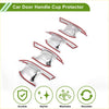 Set of four chrome car door handle cup protectors with red adhesive for toyota highlander kluger 2014-2023