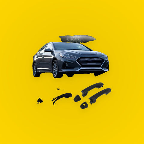 Car Door Handle for Toyota Hilux Fortuner Black Outside 1 Set