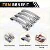 Set of four chrome finished silver tone car door handle covers for toyota tundra 2007-2020 with sleek metallic design