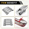Chrome finished car door handle covers with sleek polished metallic surface for toyota tundra 2007 2020 silver tone