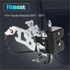 Black and silver metal car door tailgate lock actuator motor for Toyota Sequoia 2001-2007 showing back side