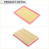Rectangular car engine air filter for toyota rav4 2013-2018 with pink plastic frame and beige pleated material
