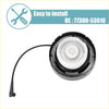 Black and white plastic fuel tank cap with flexible tether for toyota matrix 2003 to 2008 engine oil cover