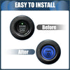 Black leather textured circular car engine start stop button cover trim with green led for toyota 4wd ute offroad
