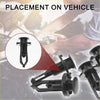 Black plastic car front fender skirt clips with circular head and pronged body for Toyota 4Runner Avalon 2010-2023
