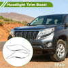 Chrome finished headlight trim bezel for toyota land cruiser prado fj150 front left and right side