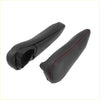 Black leather car front seat armrest cover with red stitching for toyota sienna 2005-2010