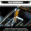 Black leather car gear lever shifter knob with silver metallic accent for toyota prius 2010-2015