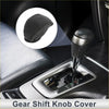 Black leather car gear shift knob cover with stitched edges for toyota rav4 2019-2024 pebbled black gray