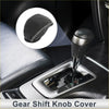 Black leather gear shift knob cover with white stitching for toyota rav4 2019-2024 pebbled black finish