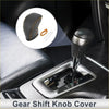 Black leather gear shift knob cover for toyota tacoma 2016-2022 with gold stitching and installation tools included